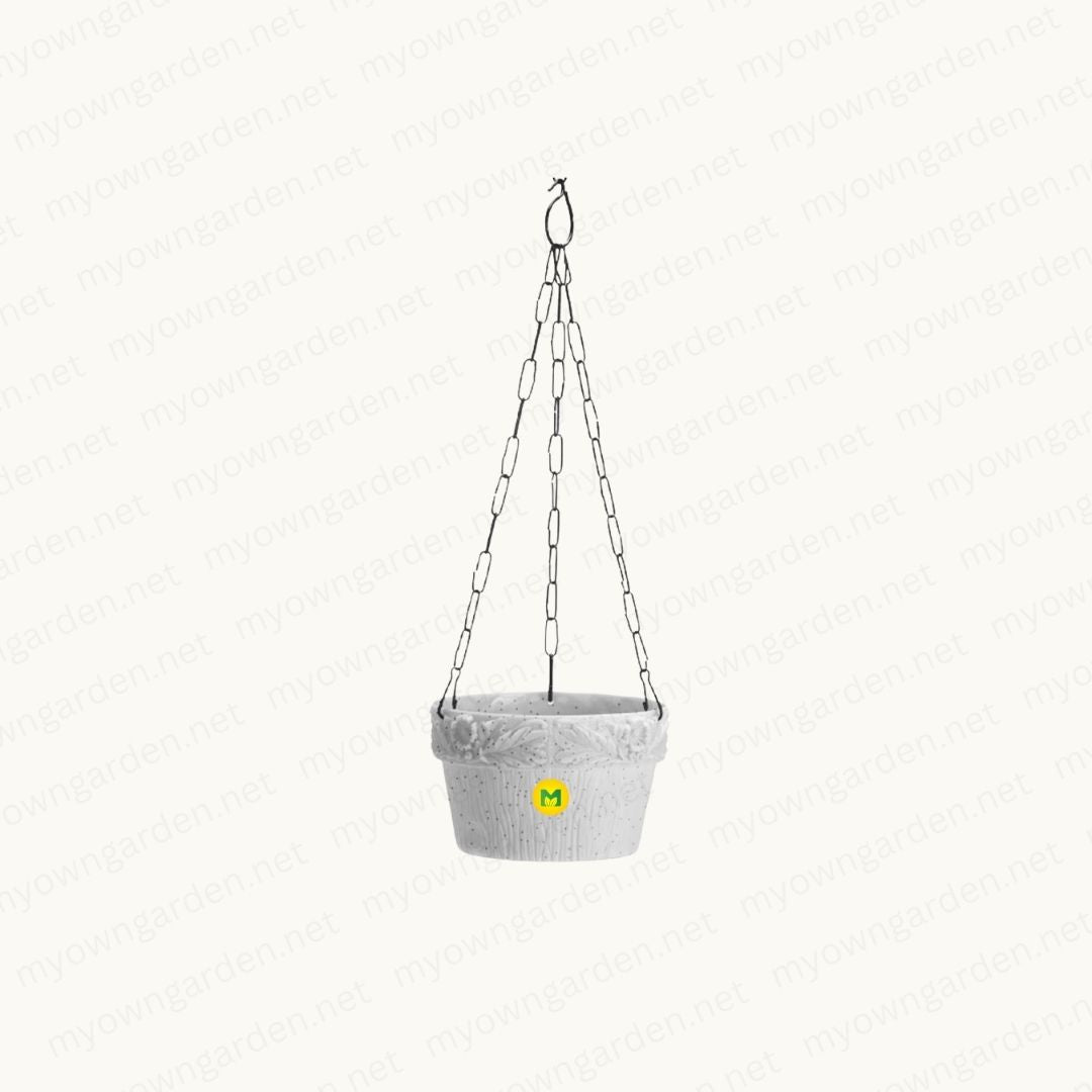 Tulip Hanging Pot – White with Black Dots (6 Inch)