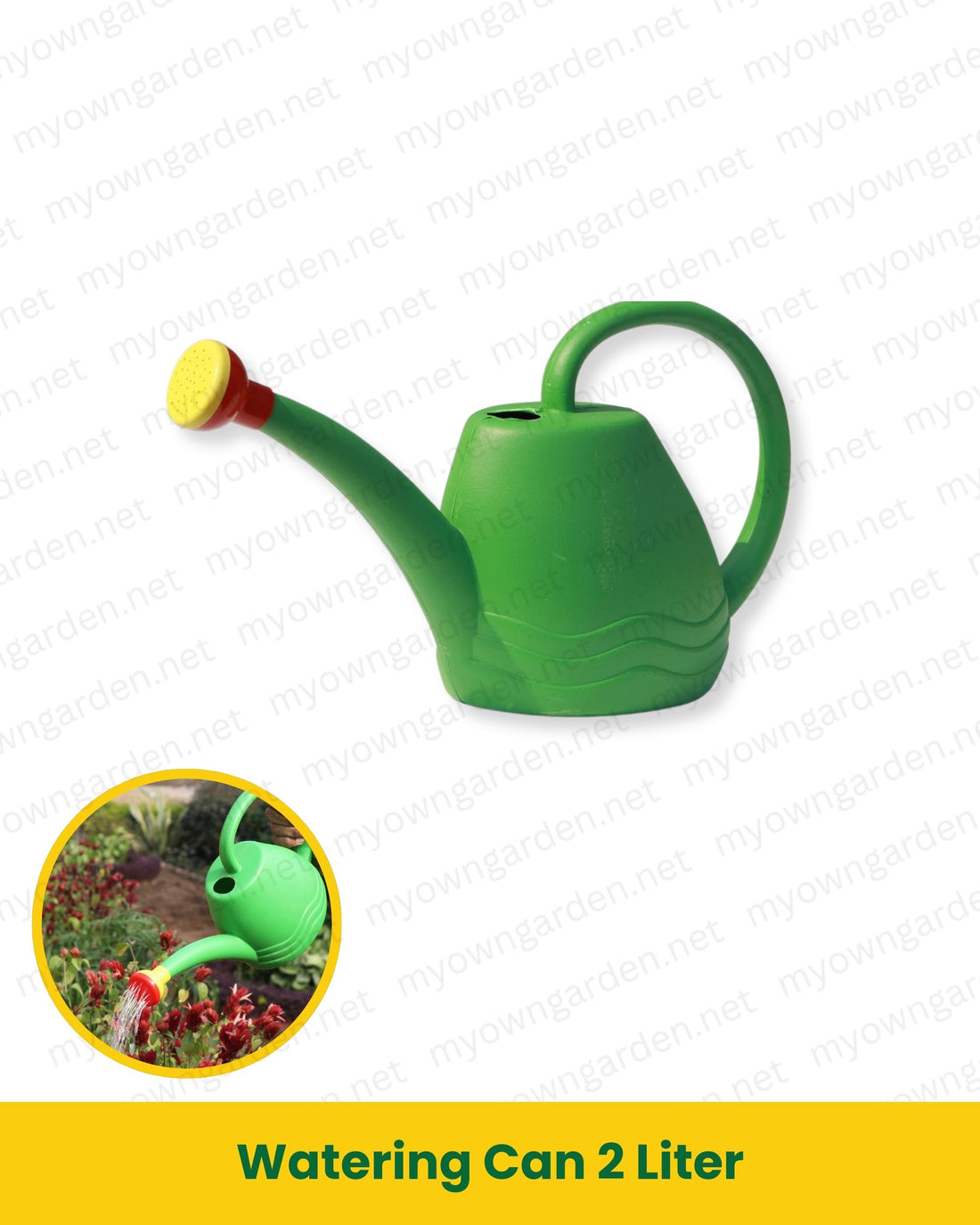 Watering Can 2 Liter – Compact Plastic Garden Watering Can with Sprinkler Head