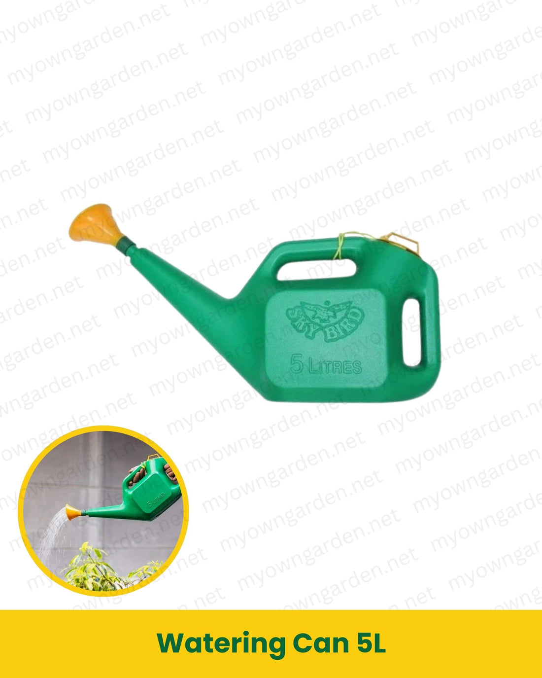 Watering Can 5L – Durable Plastic Garden Watering Can with Sprinkler Head