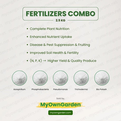 Fertilizer Combo 2.5 KG (Azospirillum, Phosphobacteria, Pseudomonas, Trichoderma Viride, Bio Potash)